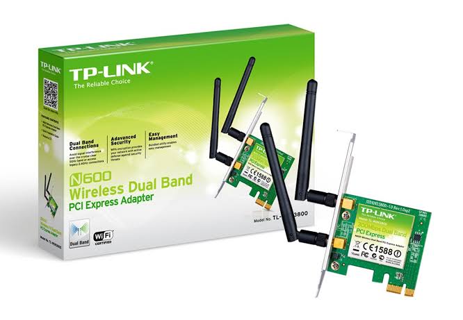 Carte WiFi TP-Link PC Adaptateur PCI Express (PCIe) N 300 Mbps avec Equerre Low Profile, Windows 11/10/8.1/8/7 & Linux, Noir, TL-WN881ND