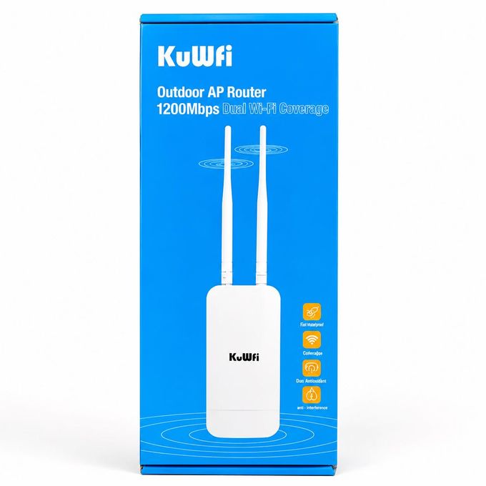 Point d'accès Wi-Fi extérieur double bande KuWFi 1200 Mbit/s (modèle routeur/point d'accès extérieur) IP65