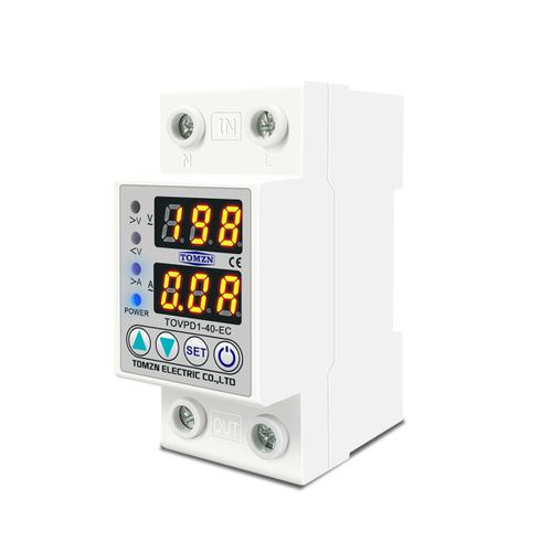 Protecteur de tension numérique TOMZN 230 VAC 40 A , modèle TOVPD1-40-EC.