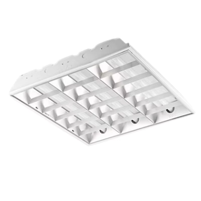 Luminaire encastré de type grille 2x18W, luminaire de type grille pour bureau, luminaire fluorescent LED T8